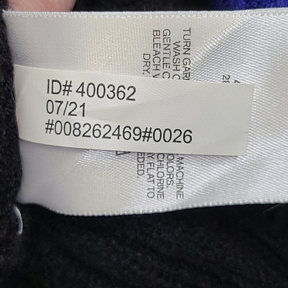 Express Black Cobalt Blue Colorblock Dolman Sleeve Ribbed Chunky Knit Sweater XS - Picture 10 of 12